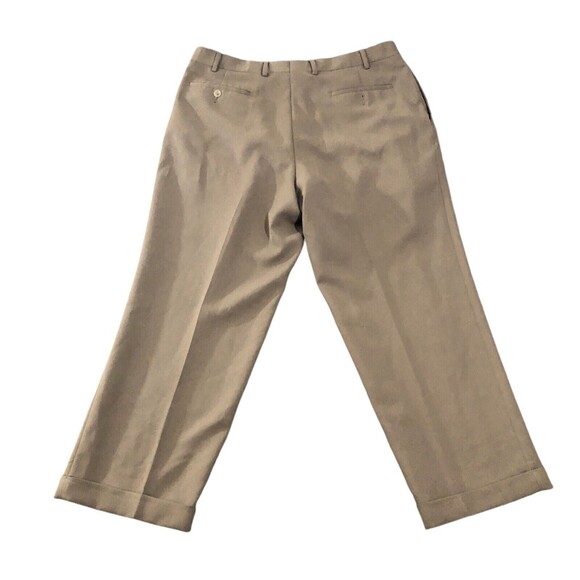 Lauren By Ralph Lauren Khaki Pants Men’s Beige 38x30 Preppy !00% Polyester - Picture 2 of 5